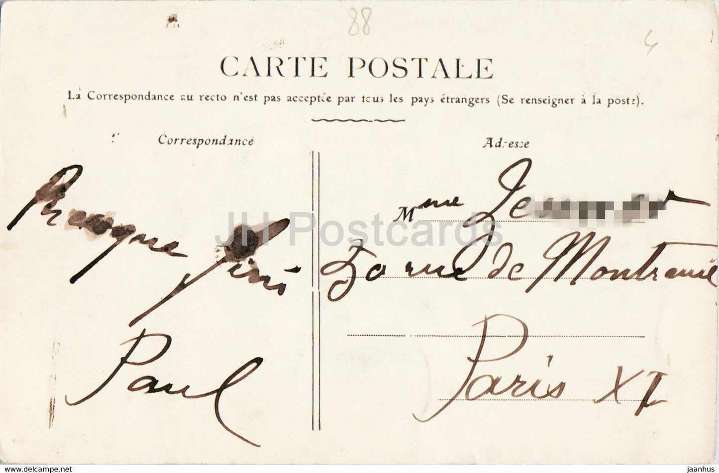 Greeting Card - Un Cracieux Bonjour - old postcard - France - used