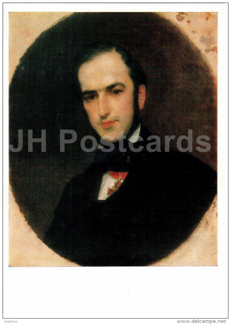 painting by K. Bryullov - portrait of N. Zdekauer - man - Russian art - 1982 - Russia USSR - unused - JH Postcards