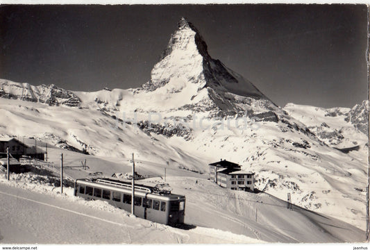 Zermatt - Gornergratbahn auf Rifelalp - train - railway - 13086 - Switzerland - 1967 - used - JH Postcards
