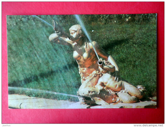 Pool of the Great Cascade - The Naiad and Triton Fountain - fountains - 1973 - Russia USSR - unused - JH Postcards