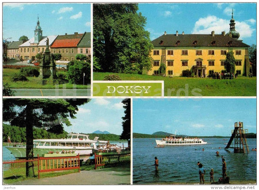 Doksy near Machovo Jezero - passenger boat - Czechoslovakia - Czech - used 1981 - JH Postcards