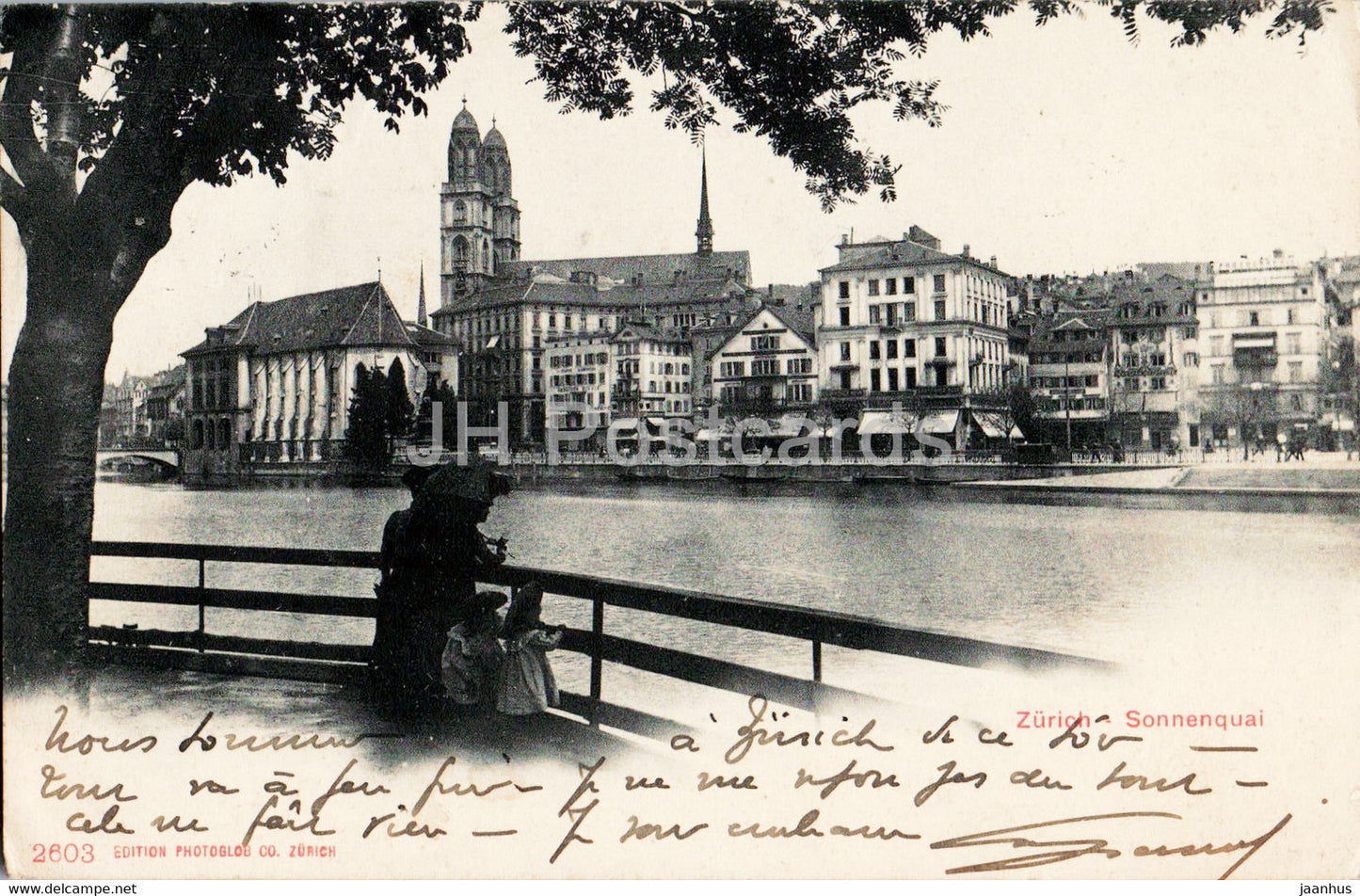 Zurich - Sonnenquai - 2603 - old postcard - 1903 - Switzerland - used - JH Postcards
