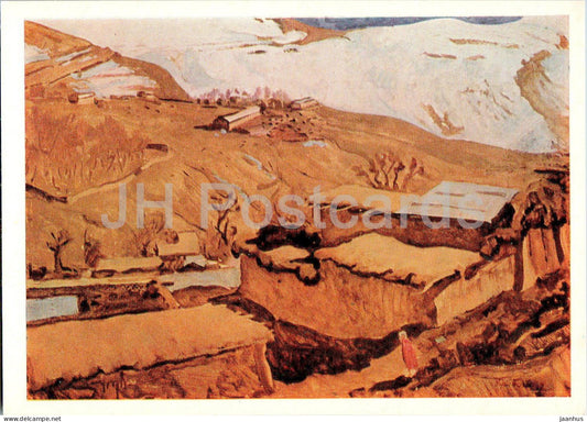 painting by Hushbaht Hushvahtov - In Kiblai - Tajik art - 1968 - Russia USSR - unused - JH Postcards