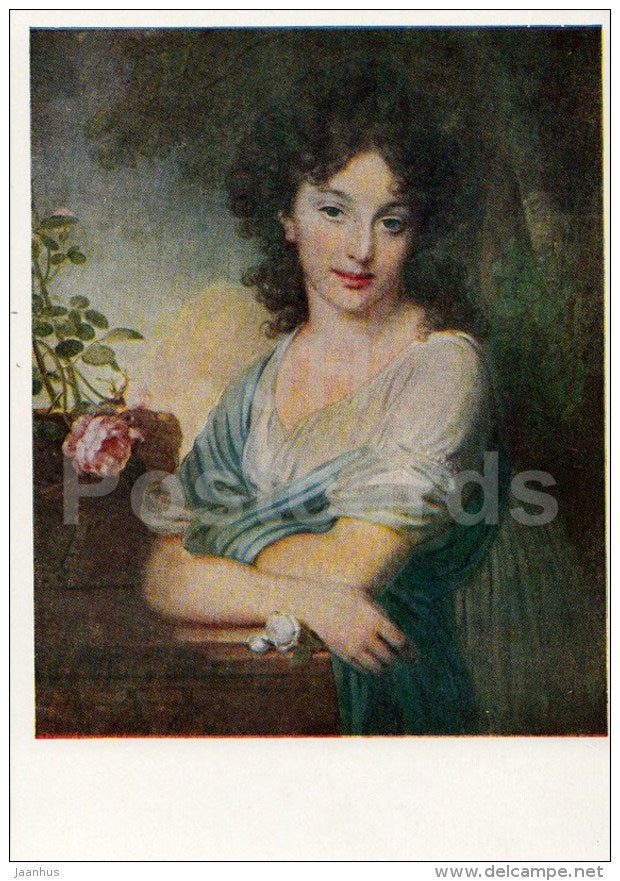 painting by C. Borovikovsky - Portrait of Y. Naryshkina , 1799 - woman - Russian Art - 1964 - Russia USSR - unused - JH Postcards