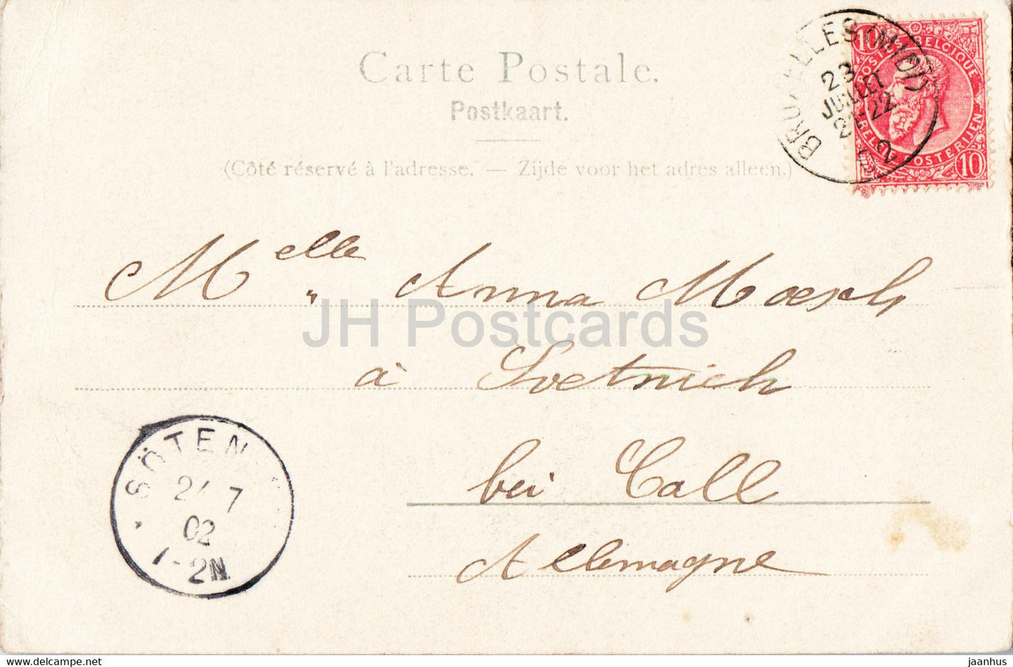 Brüssel - Brüssel - Theatre Royal du Parc - alte Postkarte - 1902 - Belgien - gebraucht