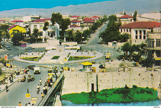 Antakya - The Square - The Statue of Ataturk and the Asi river - 1984 - Turkey - used - JH Postcards