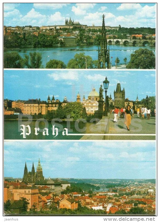 Praga - Praha - Prague castle - Charles bridge - Czechoslovakia - Czech - unused - JH Postcards