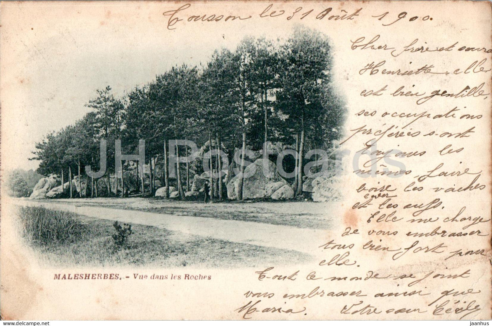 Malesherbes - Vue dans les Roches - old postcard - 1900 - France - used - JH Postcards