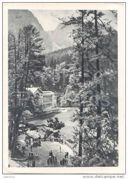 hotel - Lake Ritsa - Abkhazia - Caucasus - 1955 - Georgia USSR - unused - JH Postcards