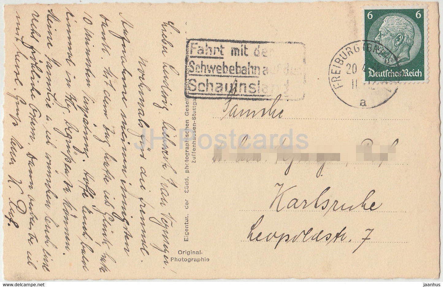 Freiburg i B - 3634 - carte postale ancienne - 1943 - Allemagne - utilisé