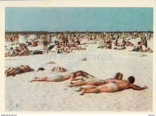 Palanga - on the beach like on Eider down - 1 - Lithuania USSR - unused - JH Postcards