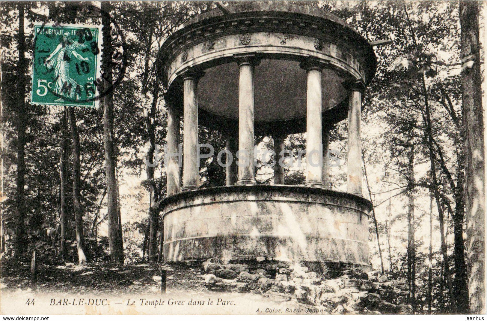 Bar le Duc - Le Temple Grec dans le Parc - 44 - old postcard - 1910 - France - used - JH Postcards