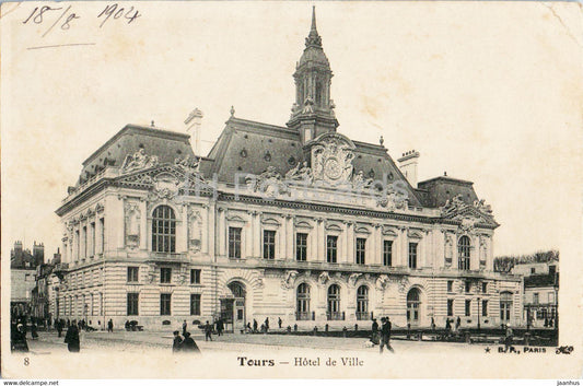 Tours - Hotel de Ville - 8 - old postcard - 1904 - France - used - JH Postcards