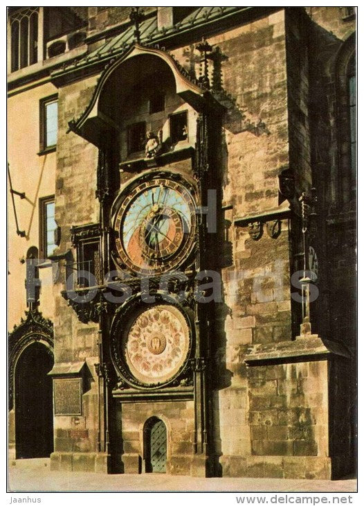 Praha - Prague - The Old Town Clock - Czechoslovakia - Czech - used 1971 - JH Postcards