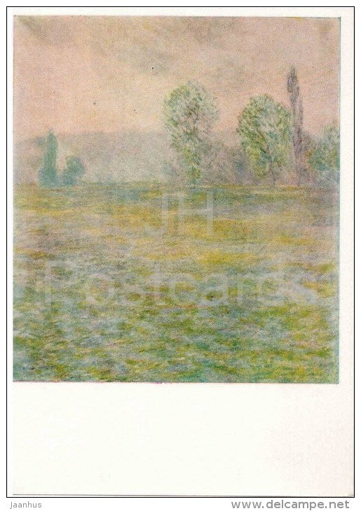 painting by Claude Monet - Meadow at Giverny - french art - unused - JH Postcards