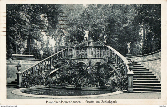 Hannover - Herrenhausen - Grotte im Schlosspark - castle - 1918 - old postcard - Germany - used - JH Postcards