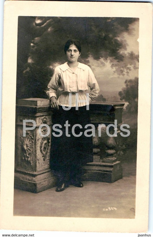 woman - 60324 - J. Caron - old postcard - France - used - JH Postcards