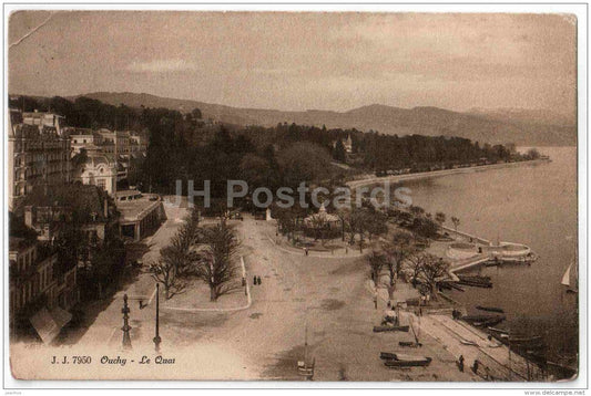 Le Quai - the Dock - Lausanne - Ouchy - J. J. 7950 - Switzerland - sent from Lausanne Switzerland to Estonia Reval 1912 - JH Postcards