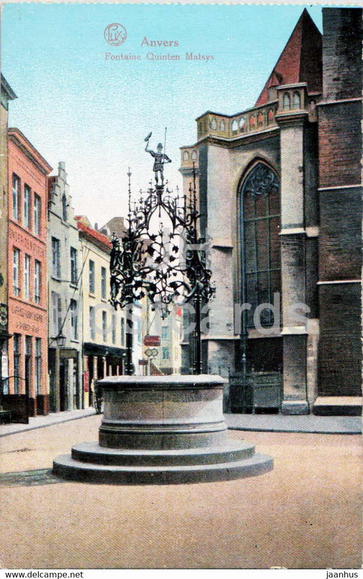 Anvers - Antwerpen - Fontaine Quinten Matsys - old postcard - Belgium - unused - JH Postcards
