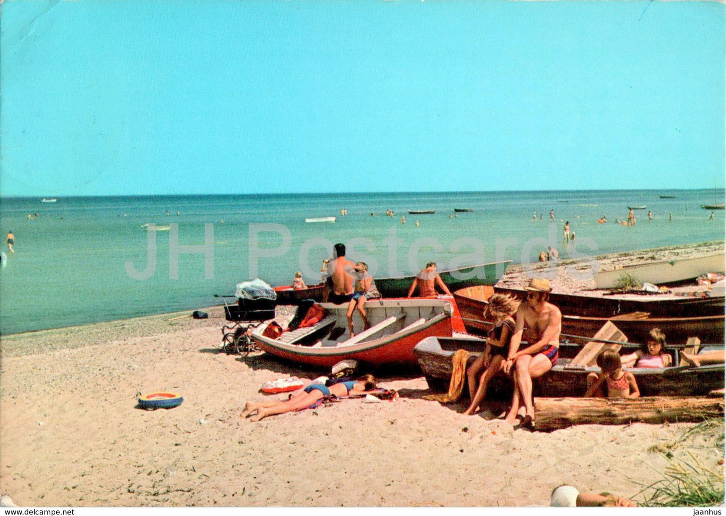 Fjellerup Strand - beach - boat - 1976 - Denmark - used - JH Postcards