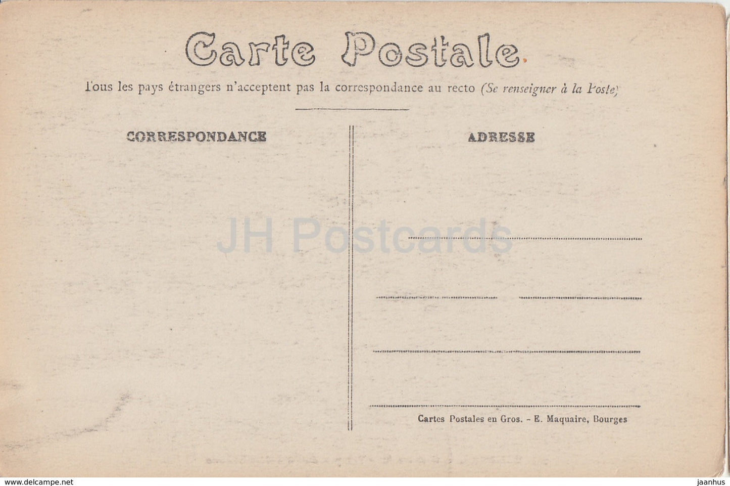 Bourges - Cathedrale - Tympan du Portail St Etienne - cathedral - 234 - old postcard - France - unused