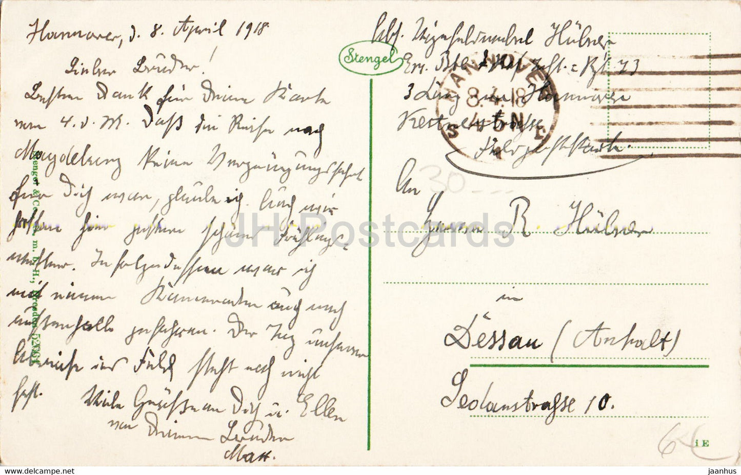 Hannover - Herrenhausen - Grotte im Schlosspark - Schloss - 1918 - alte Ansichtskarte - Deutschland - gebraucht