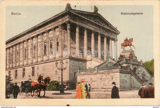 Berlin - Nationalgalerie - horse carriage - feldpost - military mail - old postcard - 1915 - Germany - used - JH Postcards