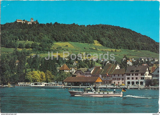 Stein am Rhein mit Schloss Hohenklingen - boat - 1974 - Switzerland - used - JH Postcards