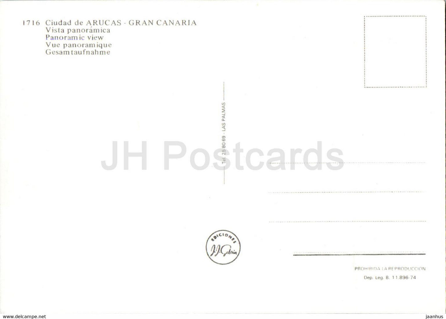 Ciudad de Arucas Gran Canaria - vista panoramica - panoramic view - 1716 - Spain - unused