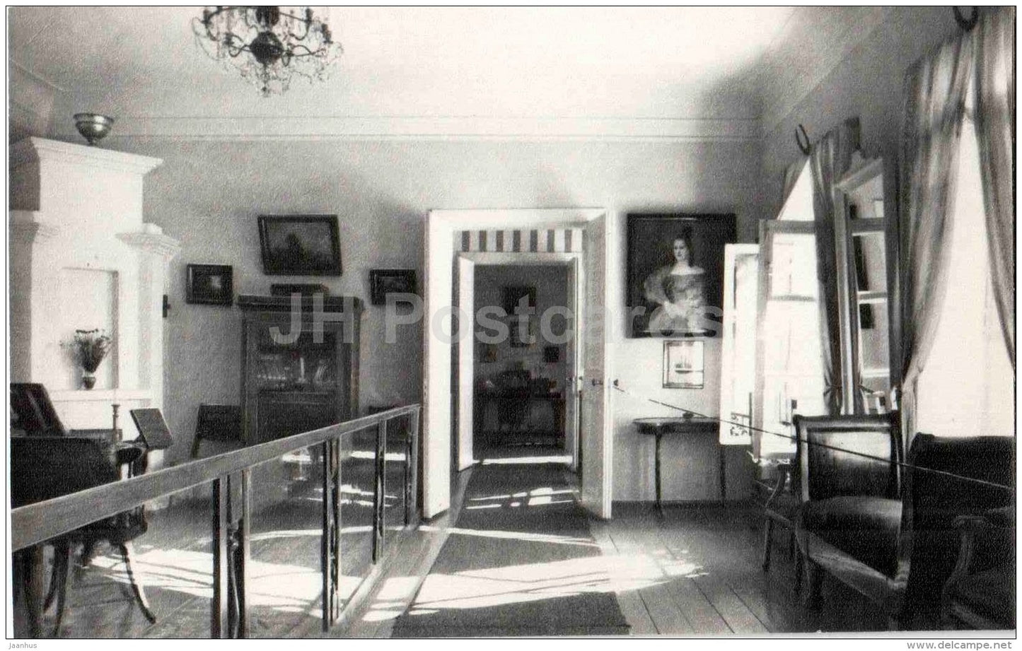 living room - Trigorskoye - 1987 - Russia USSR - unused - JH Postcards
