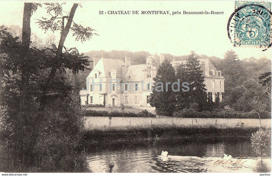 Chateau de Montifray - pres Beaumont la Ronce - castle - 22 - old postcard - France - used - JH Postcards