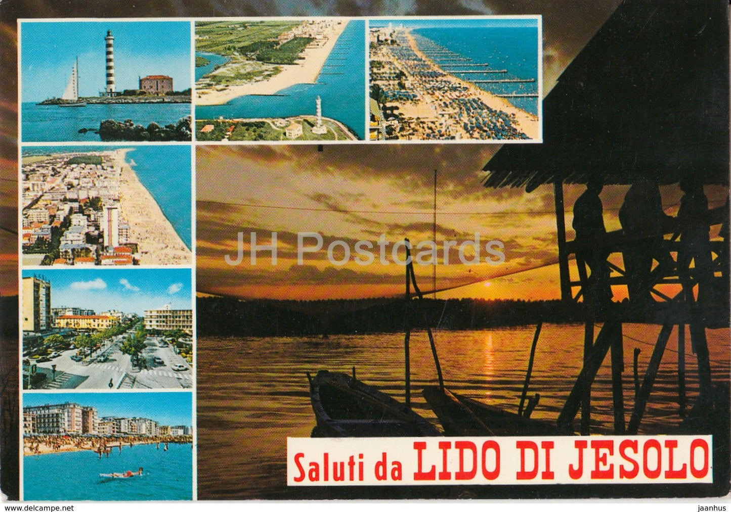 Saluti da Lido Jesolo - beach - multiview - Italy - 1986 - used - JH Postcards