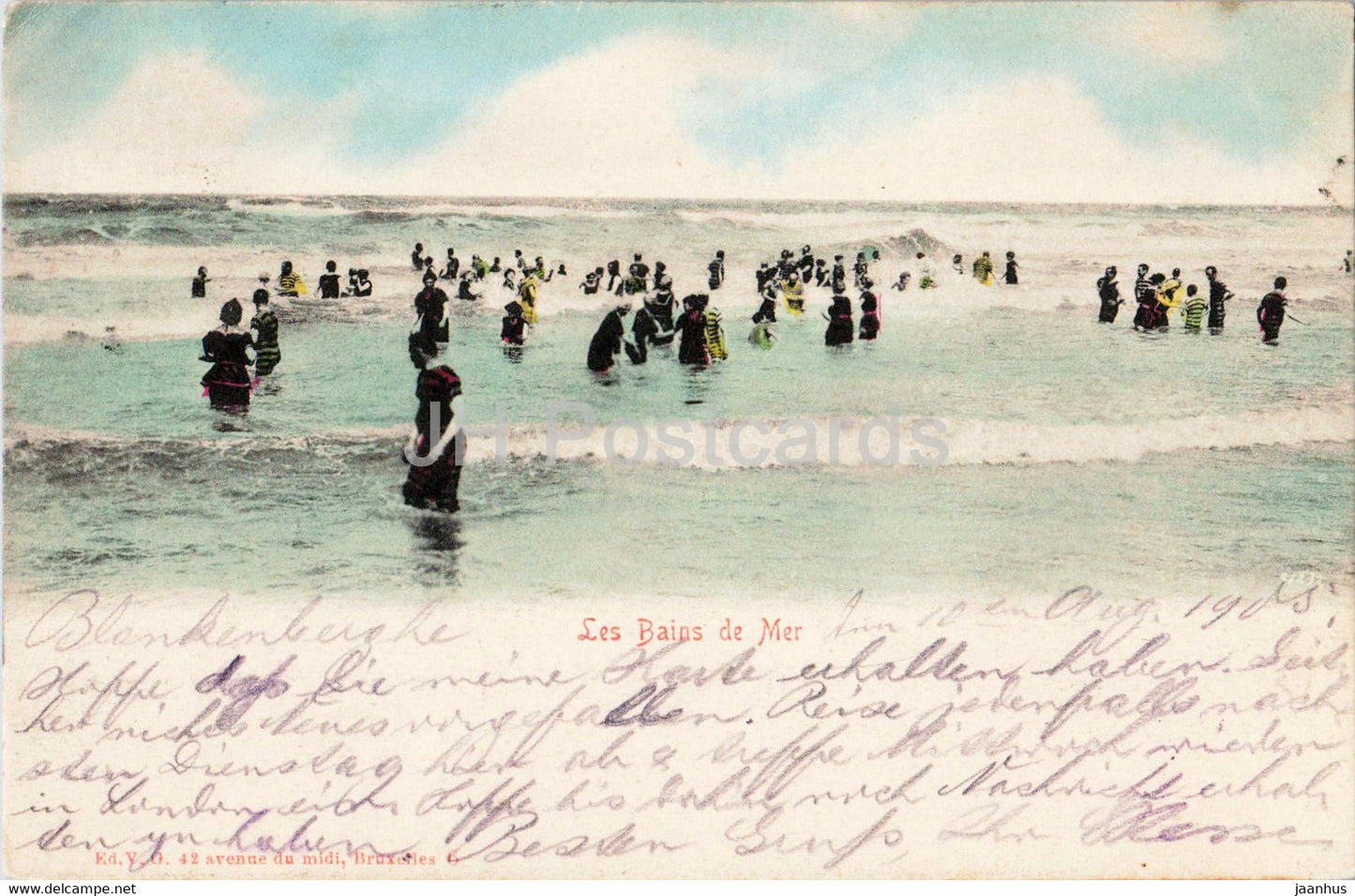 Blankenberge - Les Bains de Mer - Grand Hotel de L'Ocean - old postcard - 1905 - Belgium - used - JH Postcards