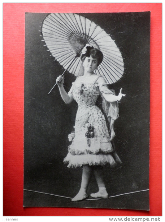 Traditional Performer of tricks on a wire - umbrella - Russian Circus - 1987 - Russia USSR -unused - JH Postcards