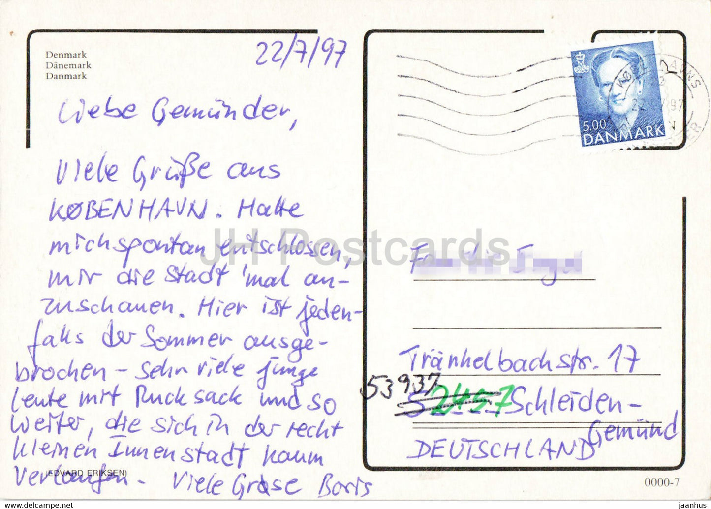 Denmark - Little Mermaid - Danish Flag - 1997 - Denmark - used