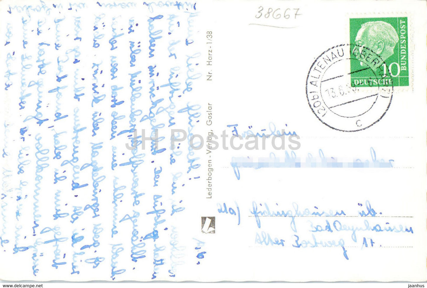 Gruss vom Torfhaus - Oberharz - Jugendherberge - Goetheweg - Harzer Langholzwagen - horse - 1969 - Germany - used