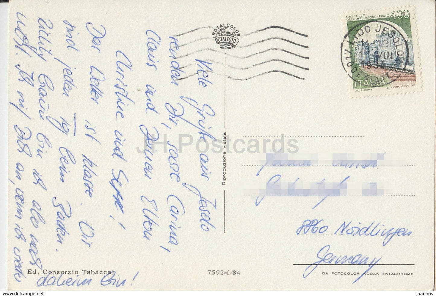 Saluti da Lido Jesolo - beach - multiview - Italy - 1986 - used