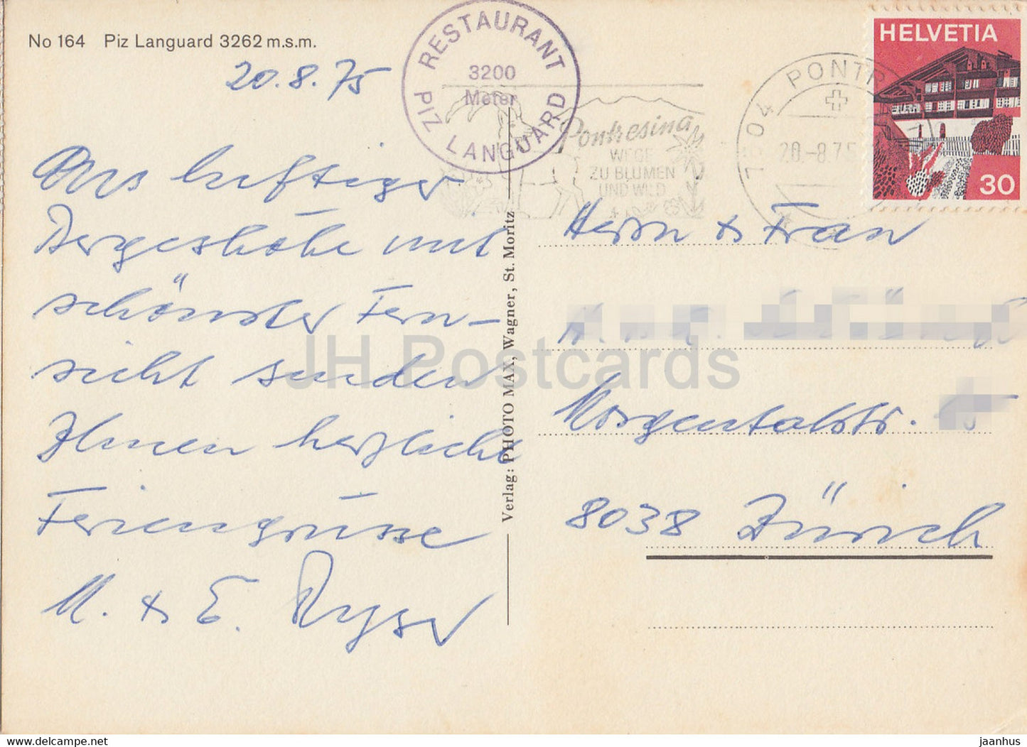 Piz Languard 3262 m - 164 - 1975 - Suisse - occasion
