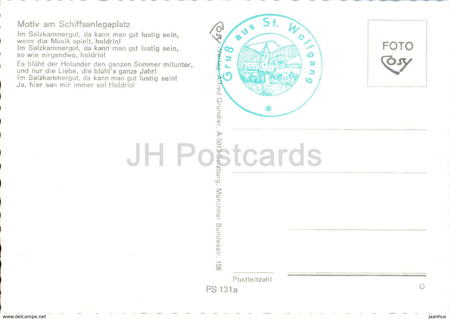 Grusse aus St Wolfgang - Motiv am Schiffsanlegeplatz - Autriche - inutilisé