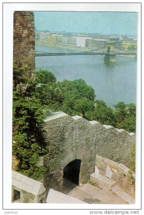 View from the Buda Castle - bridge - Budapest - 1973 - Hungary - unused - JH Postcards