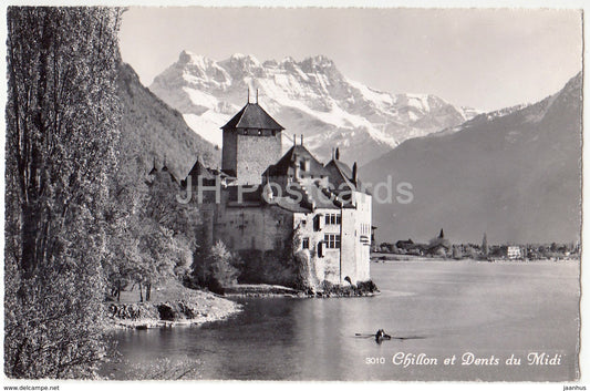 Chillon et Dents du Midi - 3010 - Switzerland - 1950 - used - JH Postcards