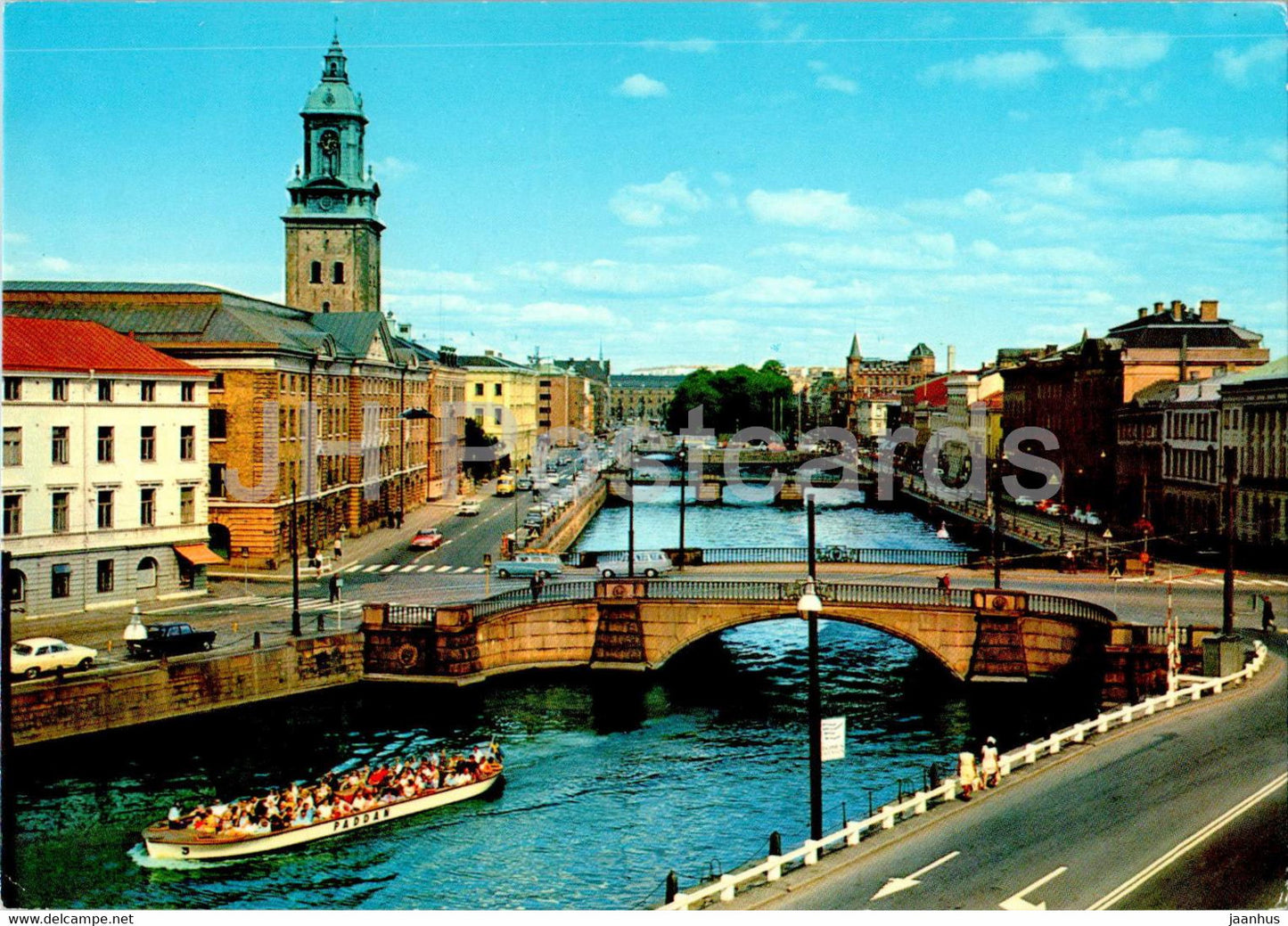 Goteborg - Hamnkanalen med Christinae kyrka - bridge - boat - 232 - Sweden - unused - JH Postcards