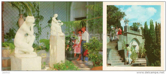 corner of Winter Garden - fountain Rakovina - Alupka Palace Museum - Crimea - Krym - 1980 - Ukraine USSR - unused - JH Postcards