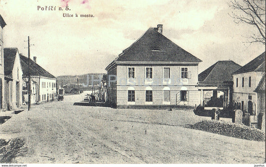 Porici n S - Porici nad Sazavou -Ulice k mostu - street - old postcard - 1921 - Czech Republic - unused - JH Postcards