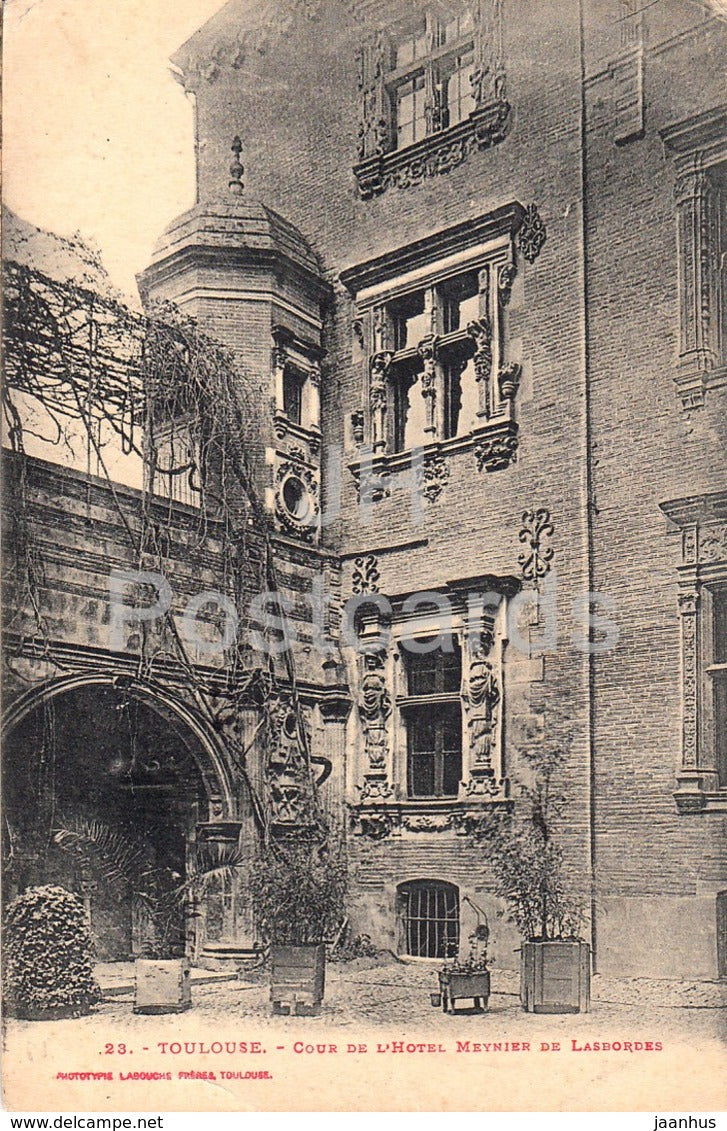 Toulouse - Cour de l'Hotel Meynier Lasbordes - hotel - 23 - old postcard - 1915 - France - used - JH Postcards