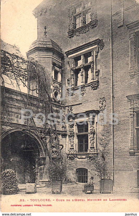 Toulouse - Cour de l'Hotel Meynier Lasbordes - hotel - 23 - old postcard - 1915 - France - used - JH Postcards