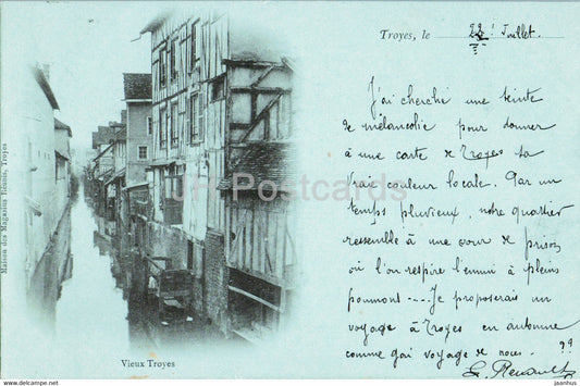 Vieux Troyes - old postcard - 1902 - France - used - JH Postcards