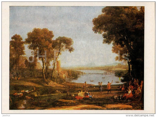 painting by Claude Lorrain - Landscape with the wedding of Isaac and Rebekah - French art - 1986 - Russia USSR - unused - JH Postcards