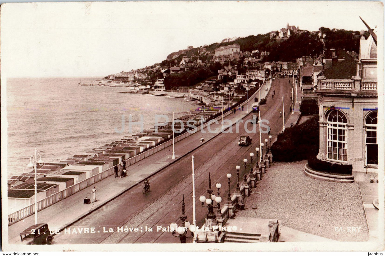 Le Havre - La Heve - Falaise et la Plage - 21 - old postcard - 1937 - France - used - JH Postcards