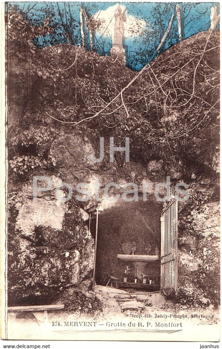 Mervent - Grotte du R P Montfort - 374 - old postcard - France - used - JH Postcards
